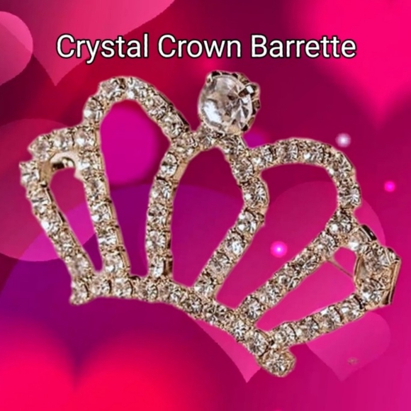 Pearl & Crystal Bling Crown Barrettes - Picture 4 of 15
